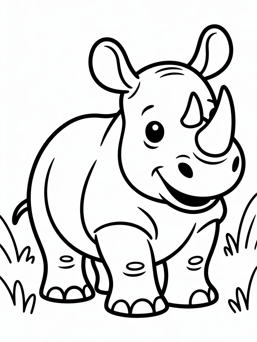 Rhinoceros - Free Coloring Page