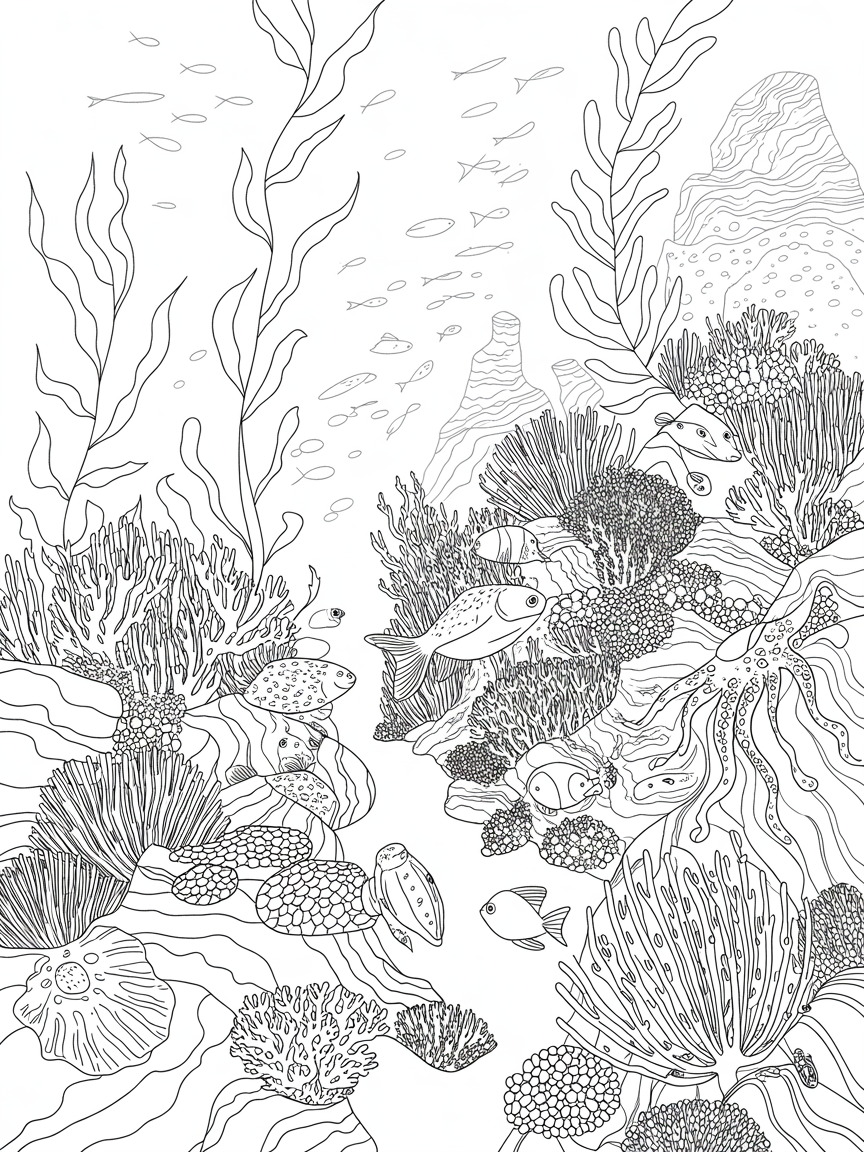 Water - Free Coloring Page