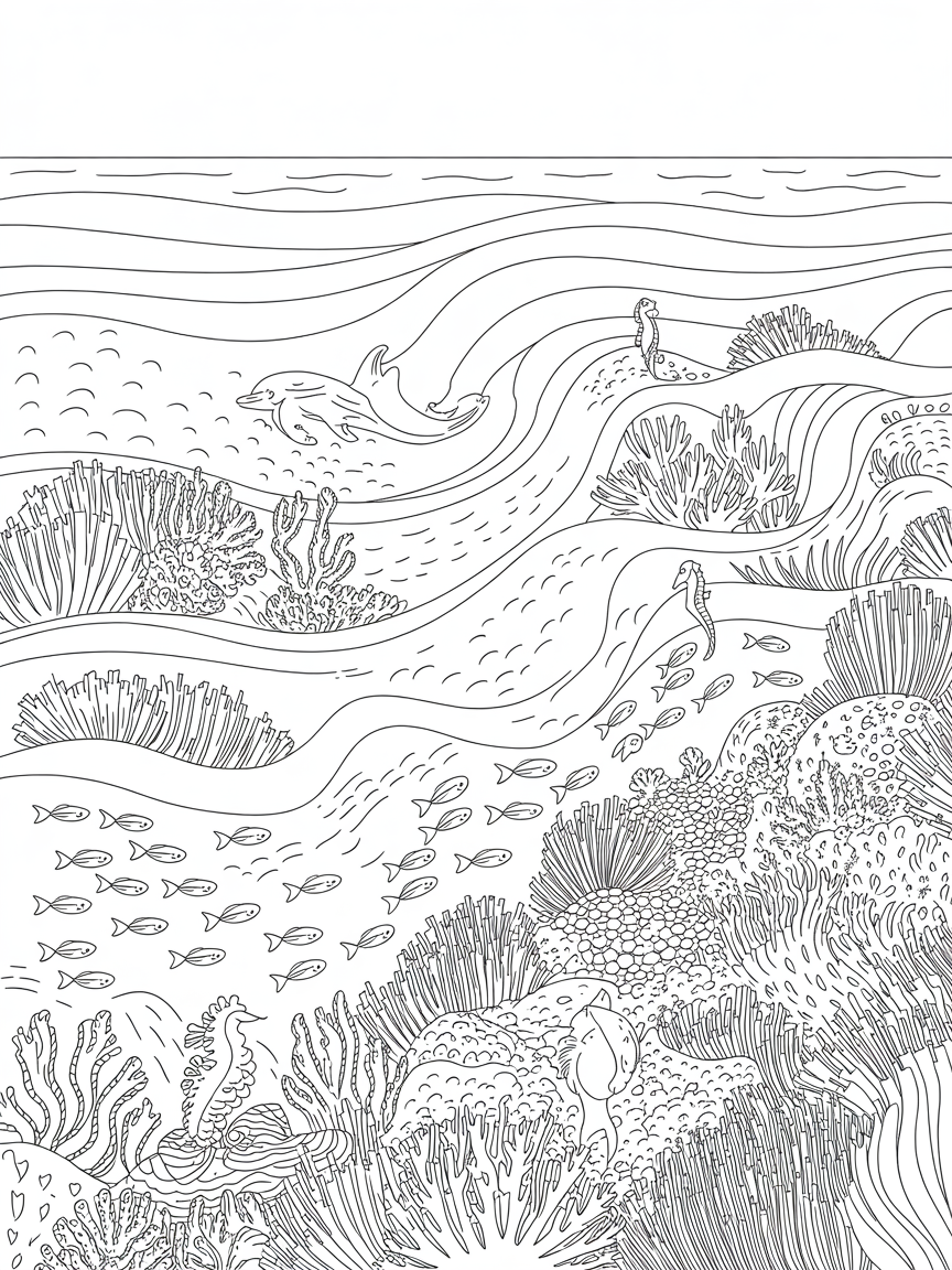 Ocean - Free Coloring Page