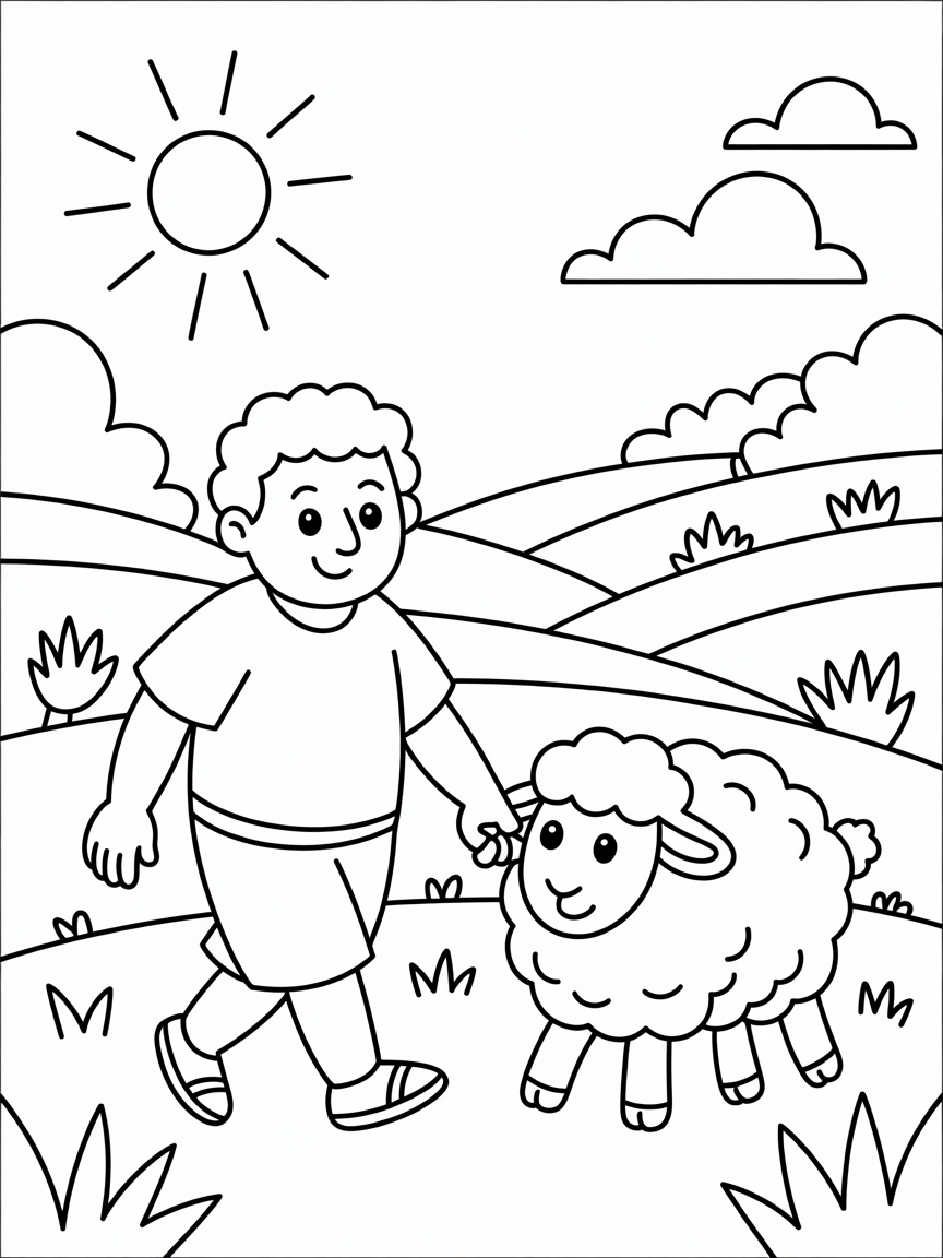 Enoch walked with God - Free Coloring Page