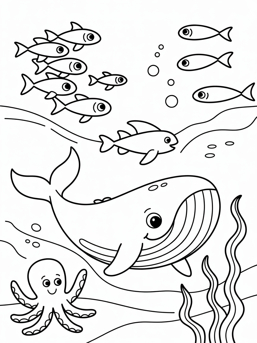 Underwater - Free Coloring Page