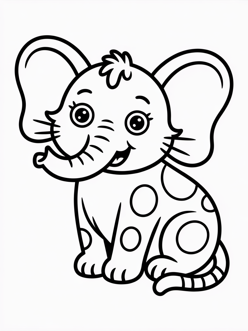 Elephant cat - Free Coloring Page