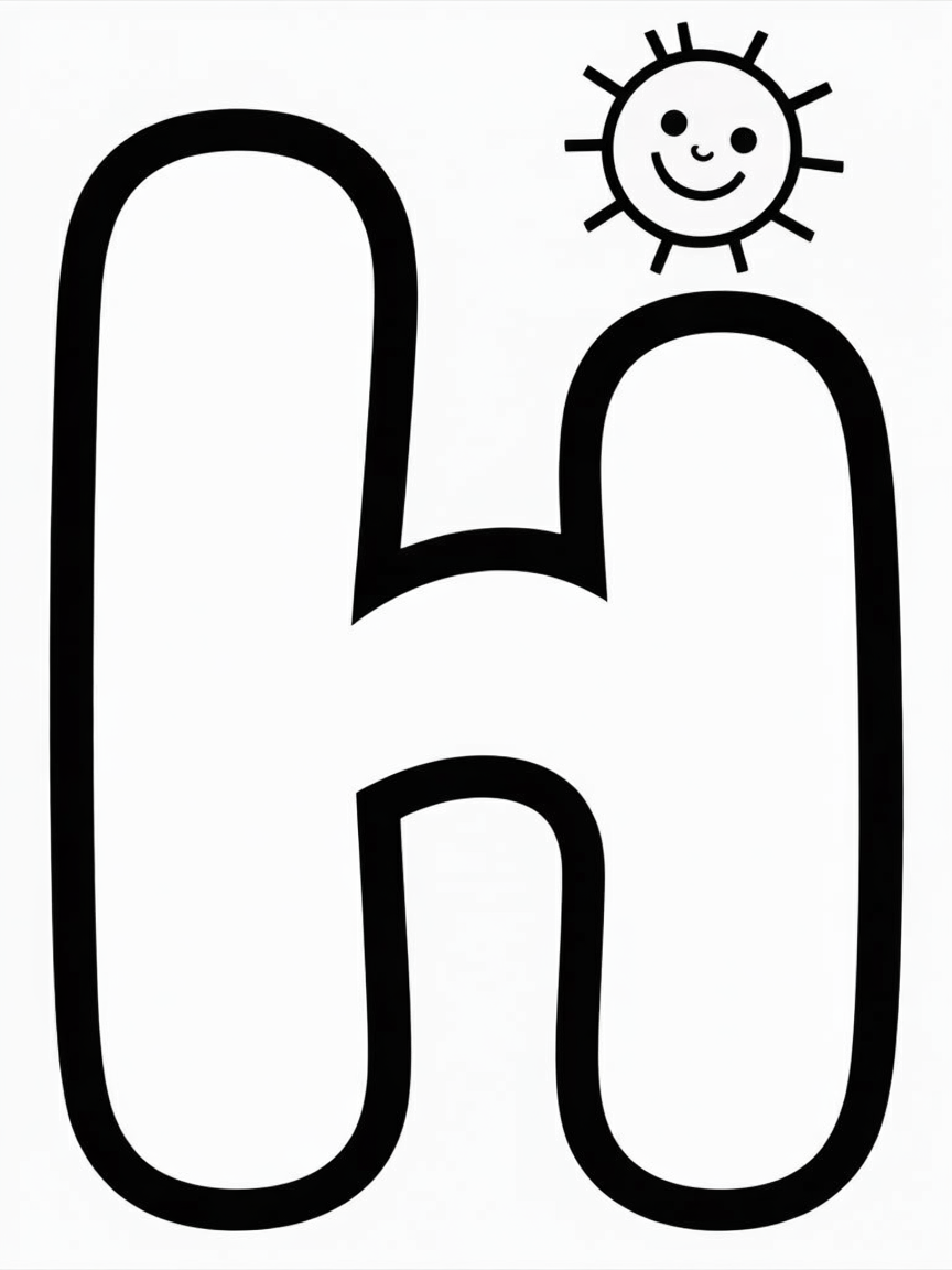 Phonics letter h - Free Coloring Page