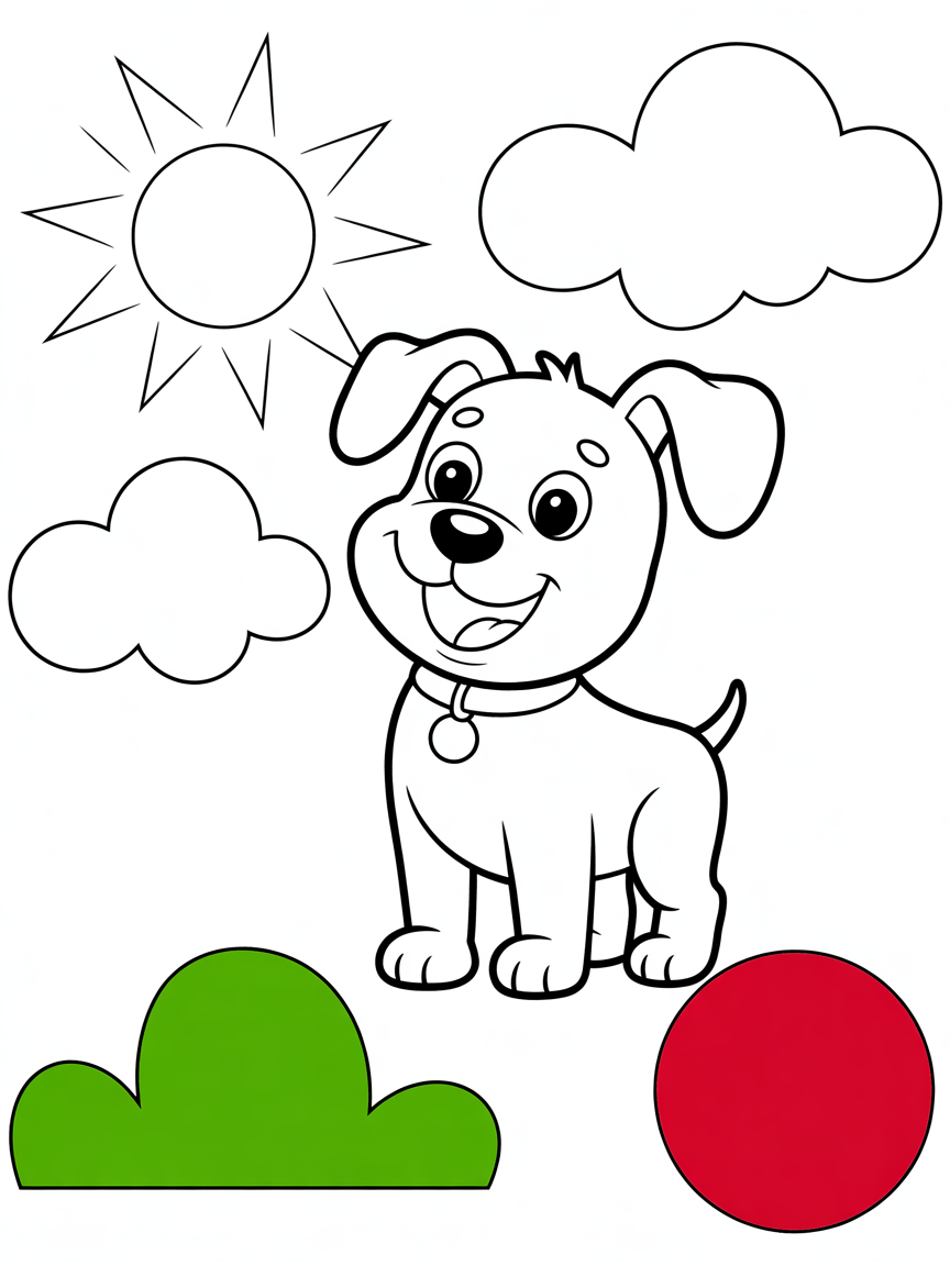 Big dog - Free Coloring Page