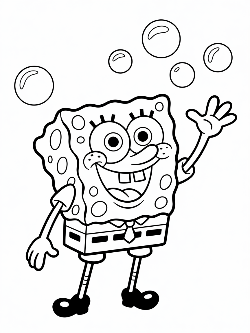spongebob - Free Coloring Page