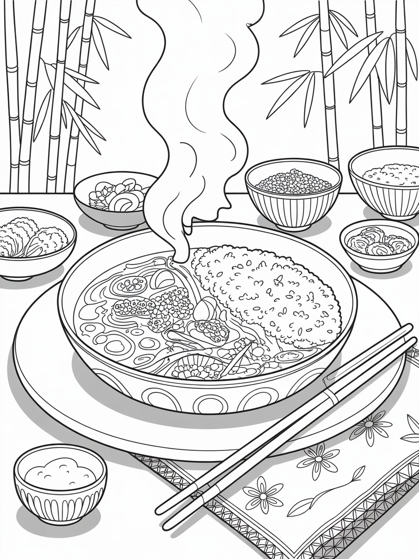 ghibli curry rice - Free Coloring Page
