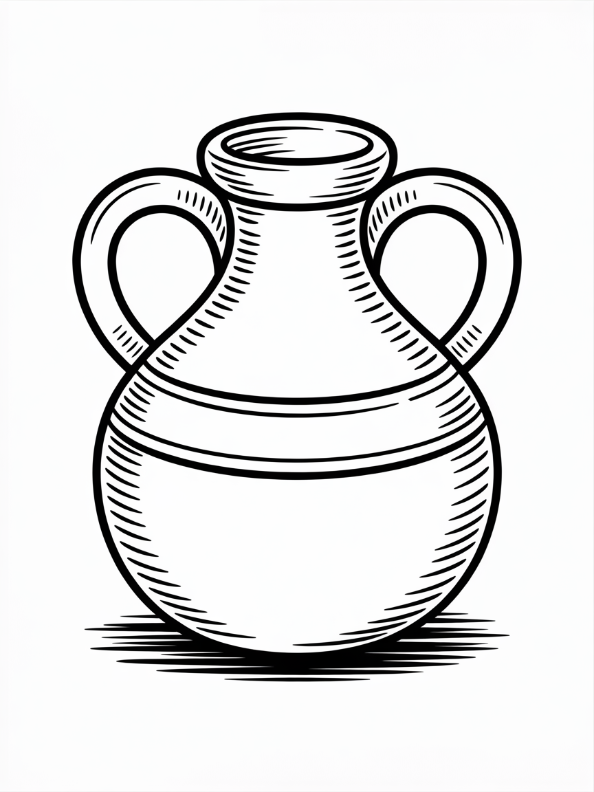 Jug - Free Coloring Page