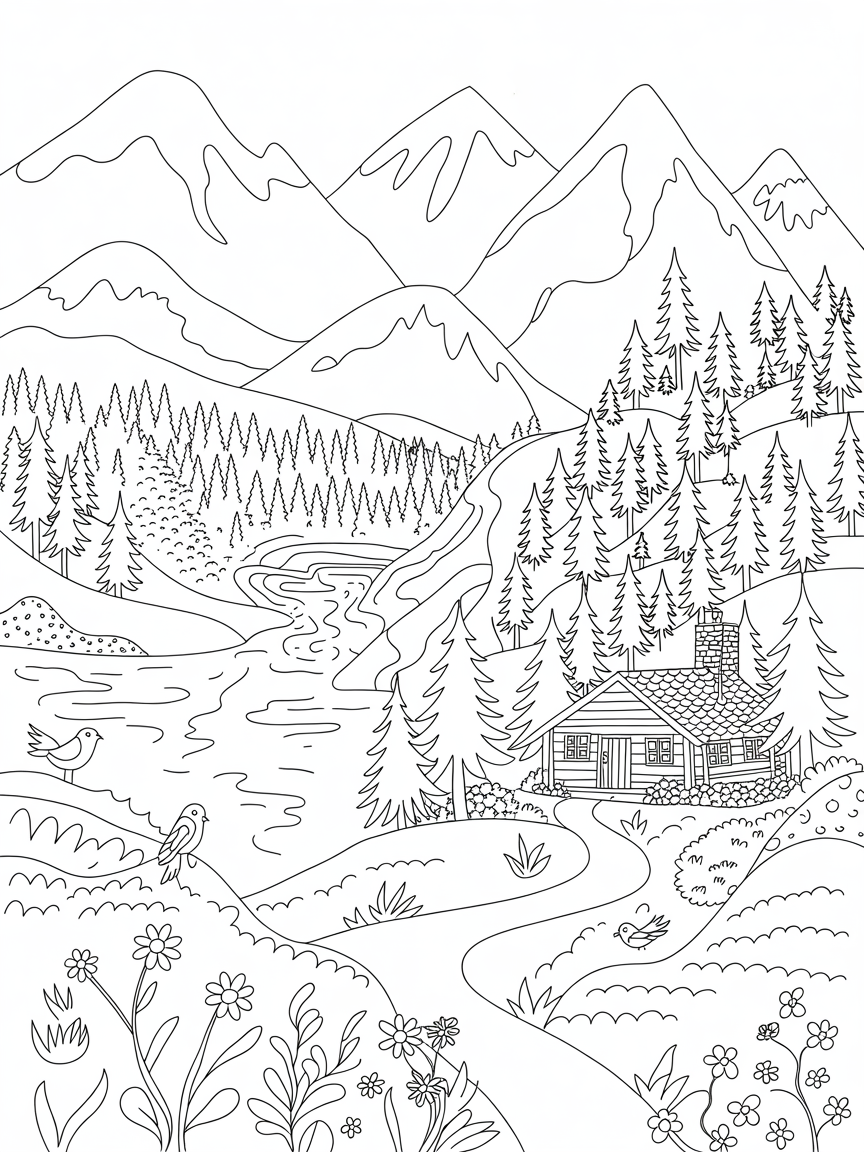 Scenary - Free Coloring Page