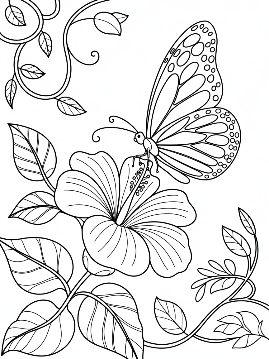 detailed butterfly to paint - Free Coloring Page
