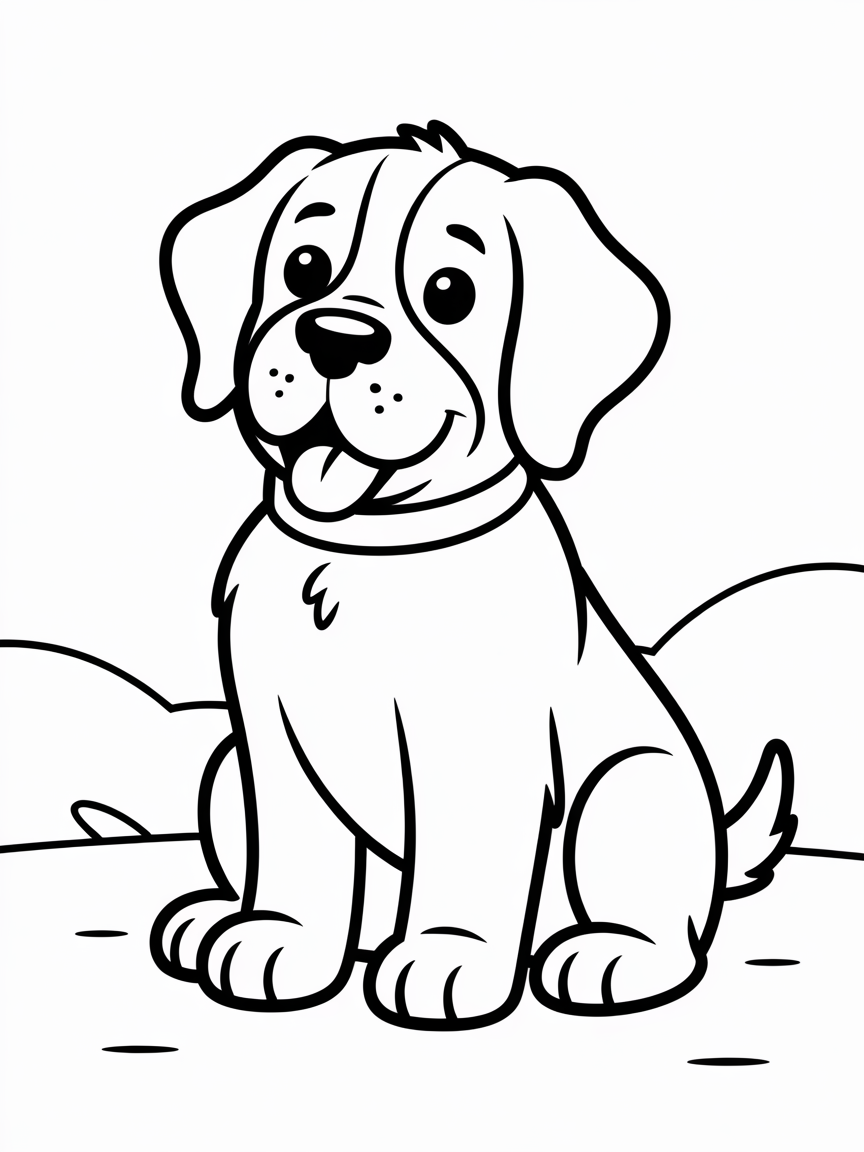 St Bernard - Free Coloring Page