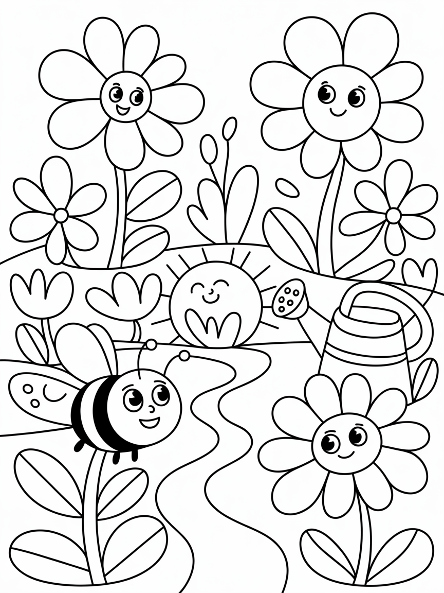 Garden - Free Coloring Page