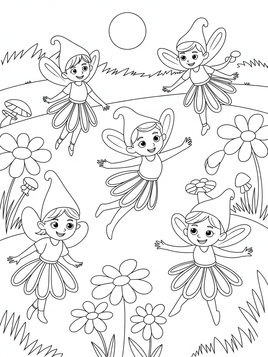Fairies - Free Coloring Page