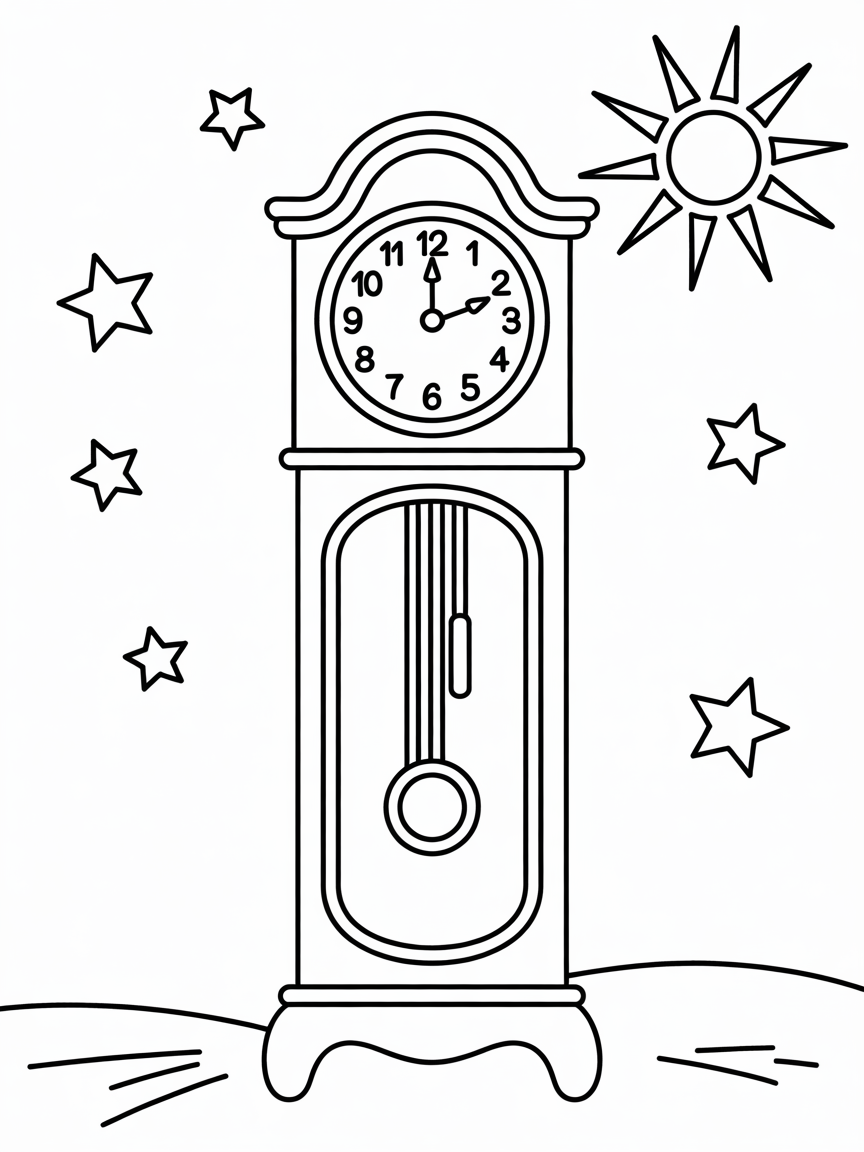 The first thing of time - Free Coloring Page