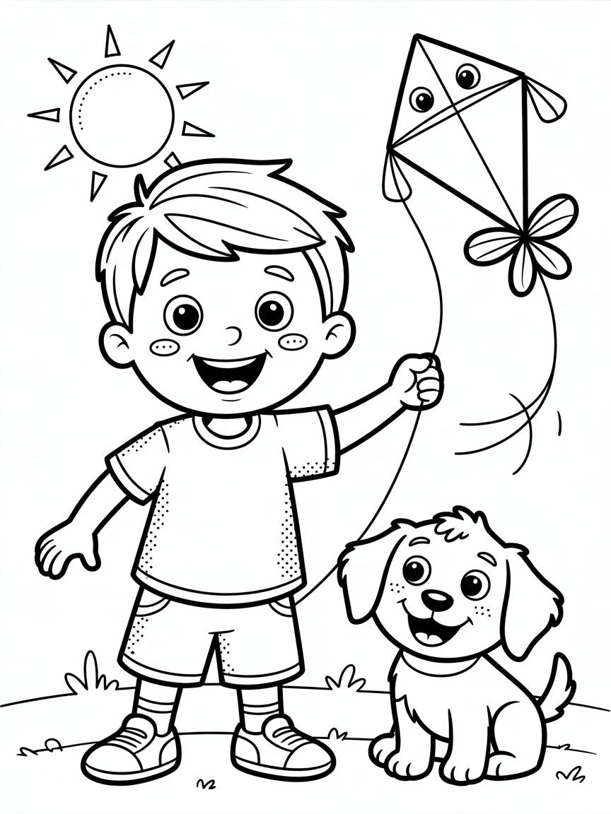 Boy - Free Coloring Page