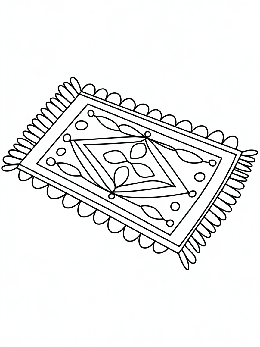 Prayer mat - Free Coloring Page