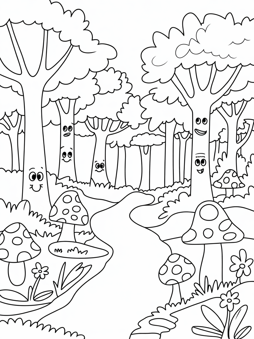 Amazing forest - Free Coloring Page