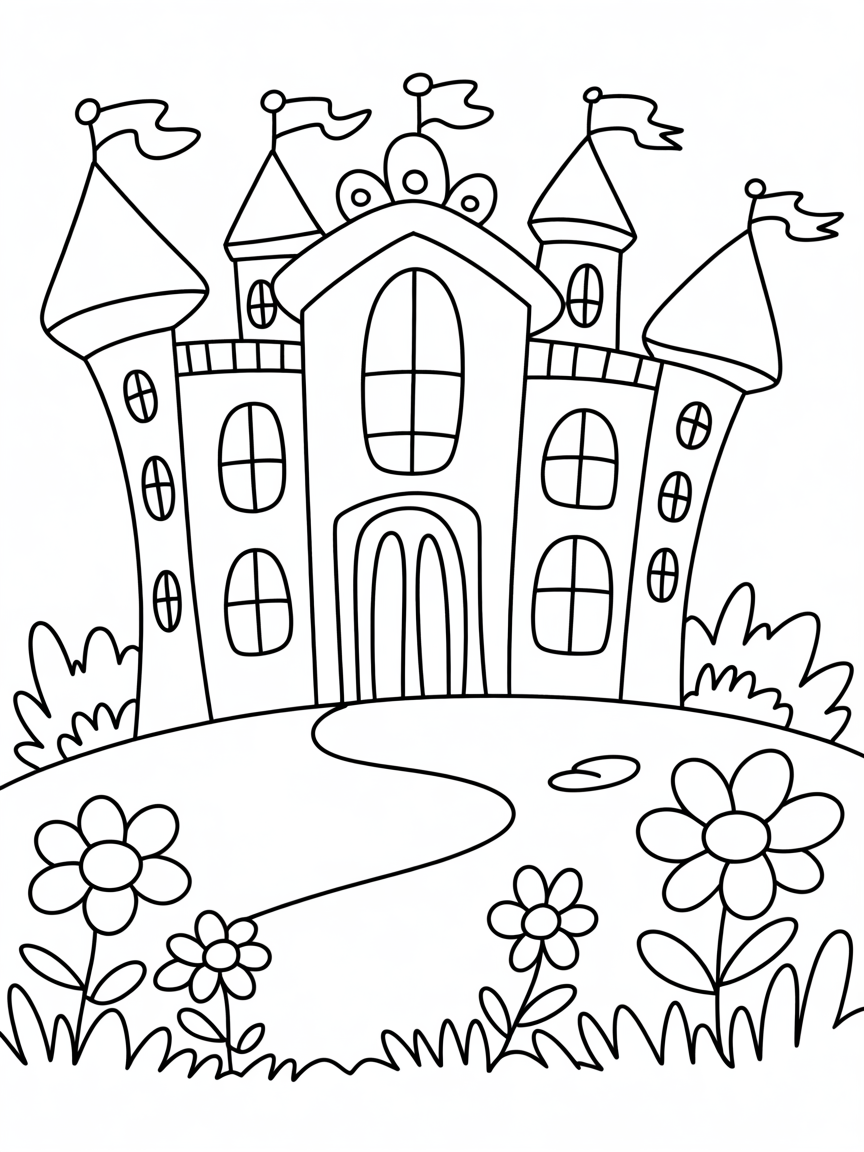 Palace - Free Coloring Page