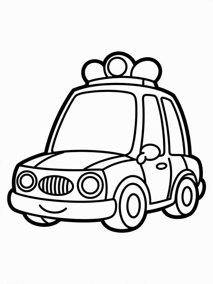 Police car - Free Coloring Page