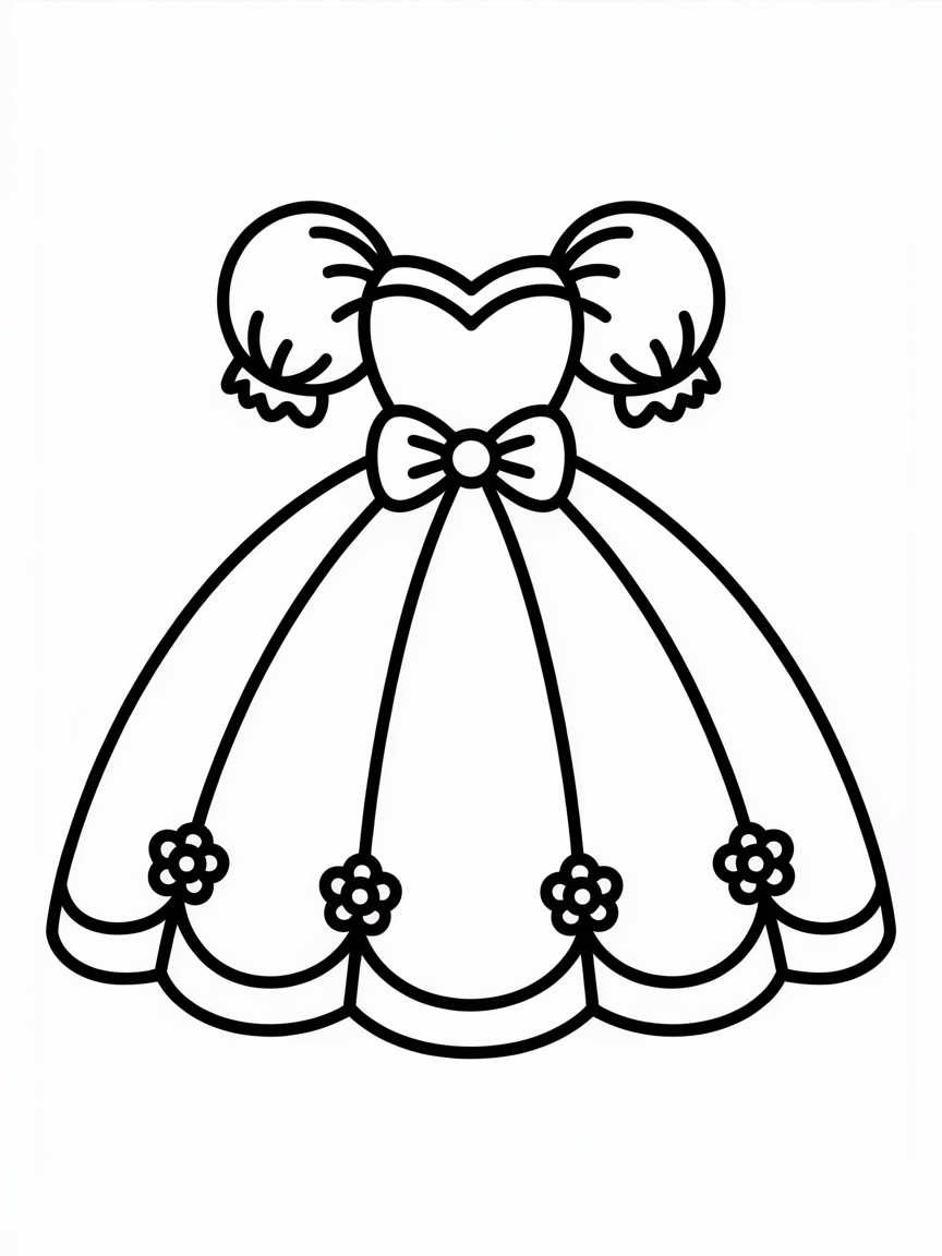 Wedding dress - Free Coloring Page