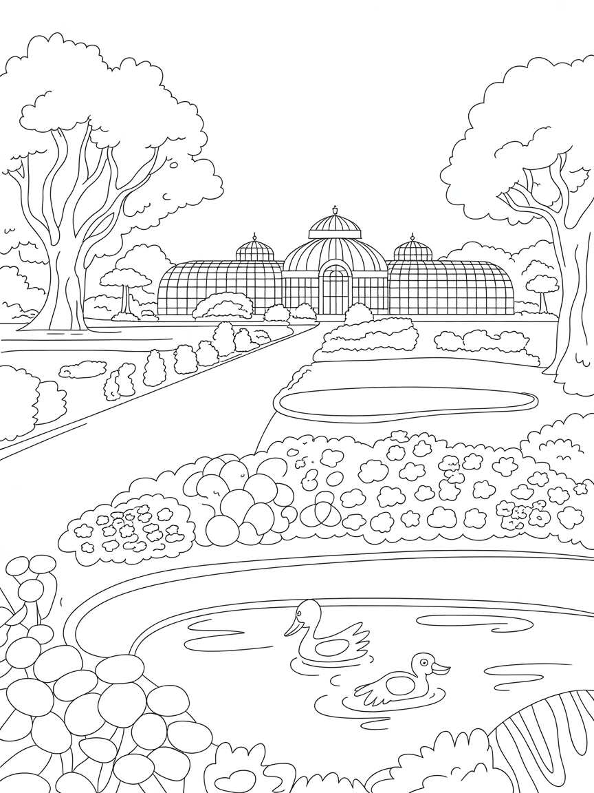 Bengaluru Lalbagh - Free Coloring Page