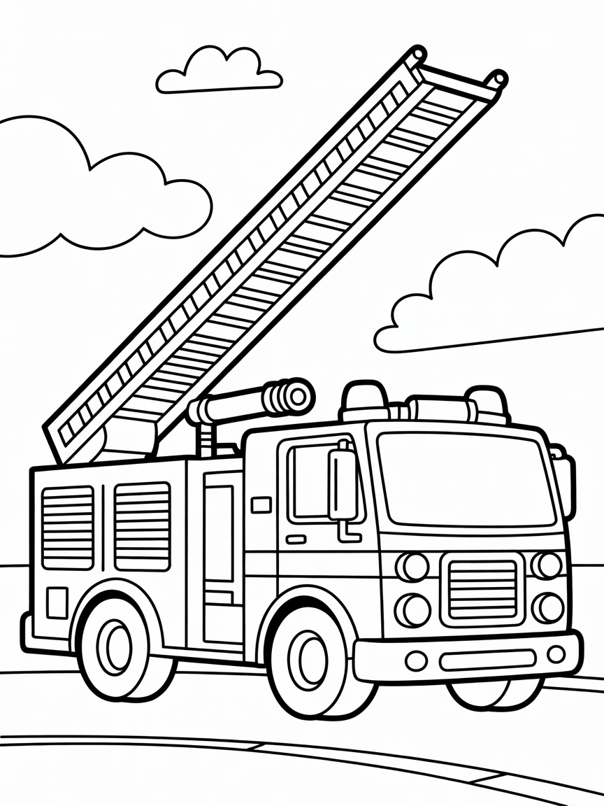 firetruck - Free Coloring Page
