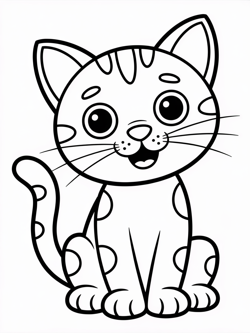 a cat - Free Coloring Page