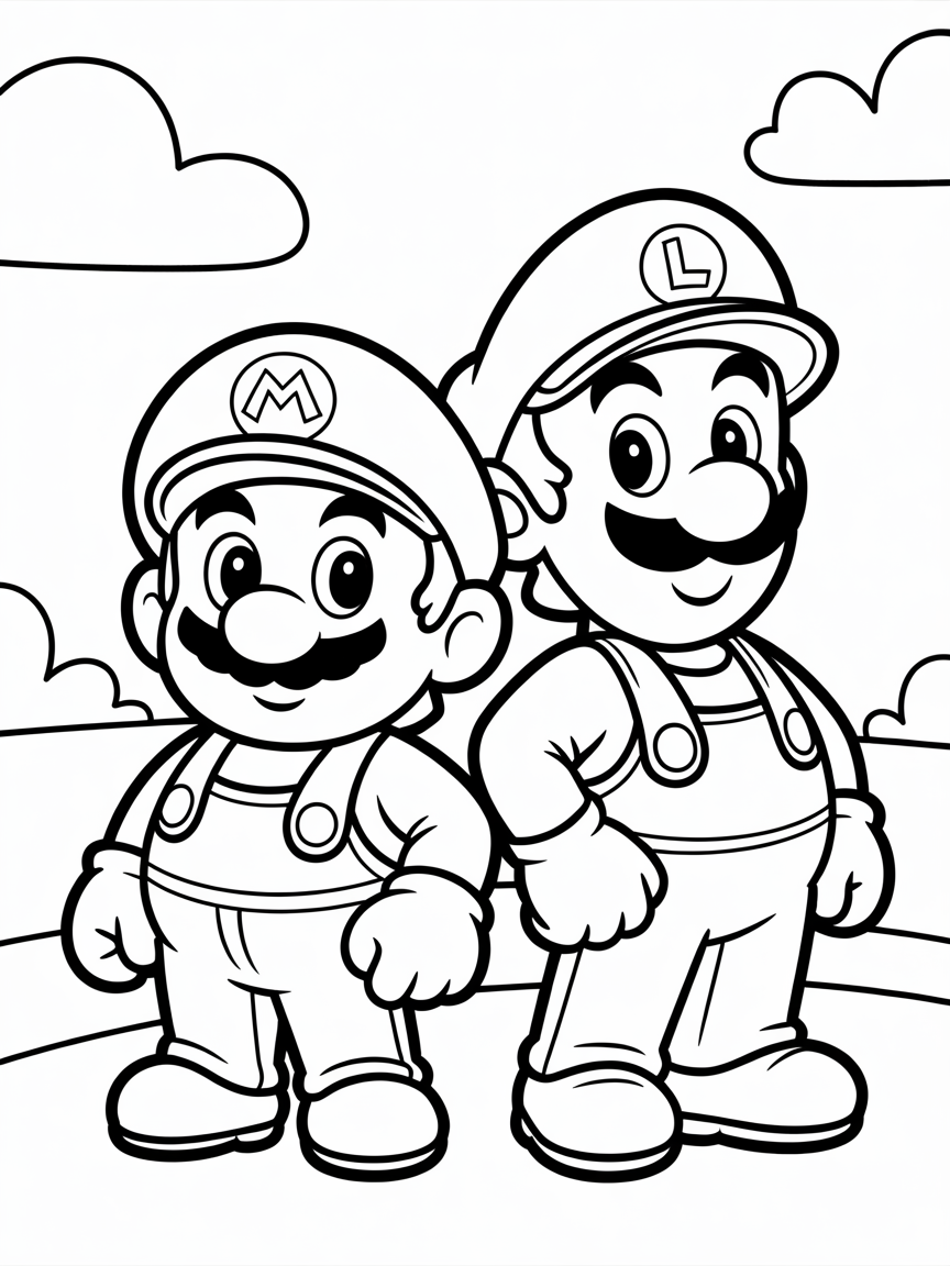 Mario bros - Free Coloring Page