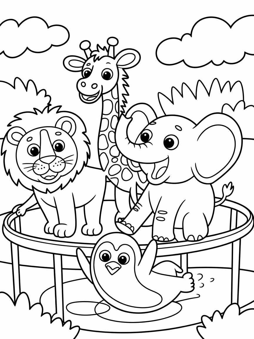 zoo - Free Coloring Page