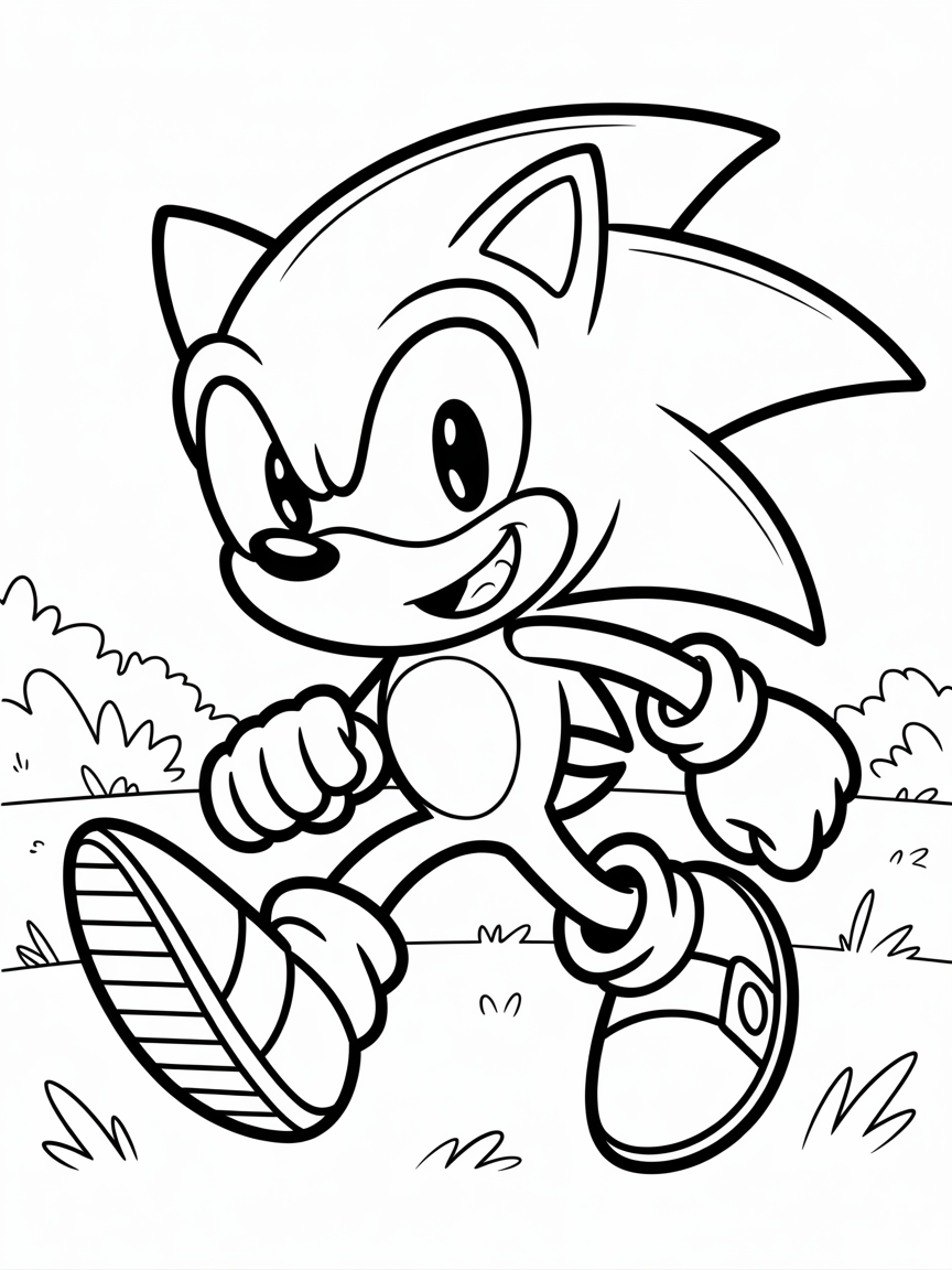 Sonic - Free Coloring Page