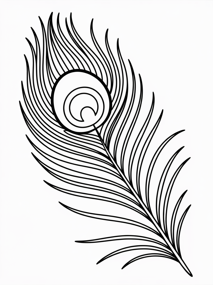 peacock feather - Free Coloring Page