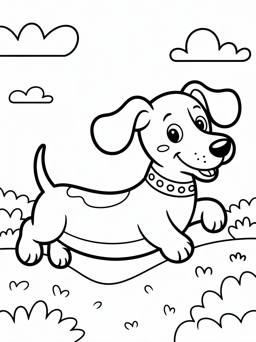 perro salchicha - Free Coloring Page