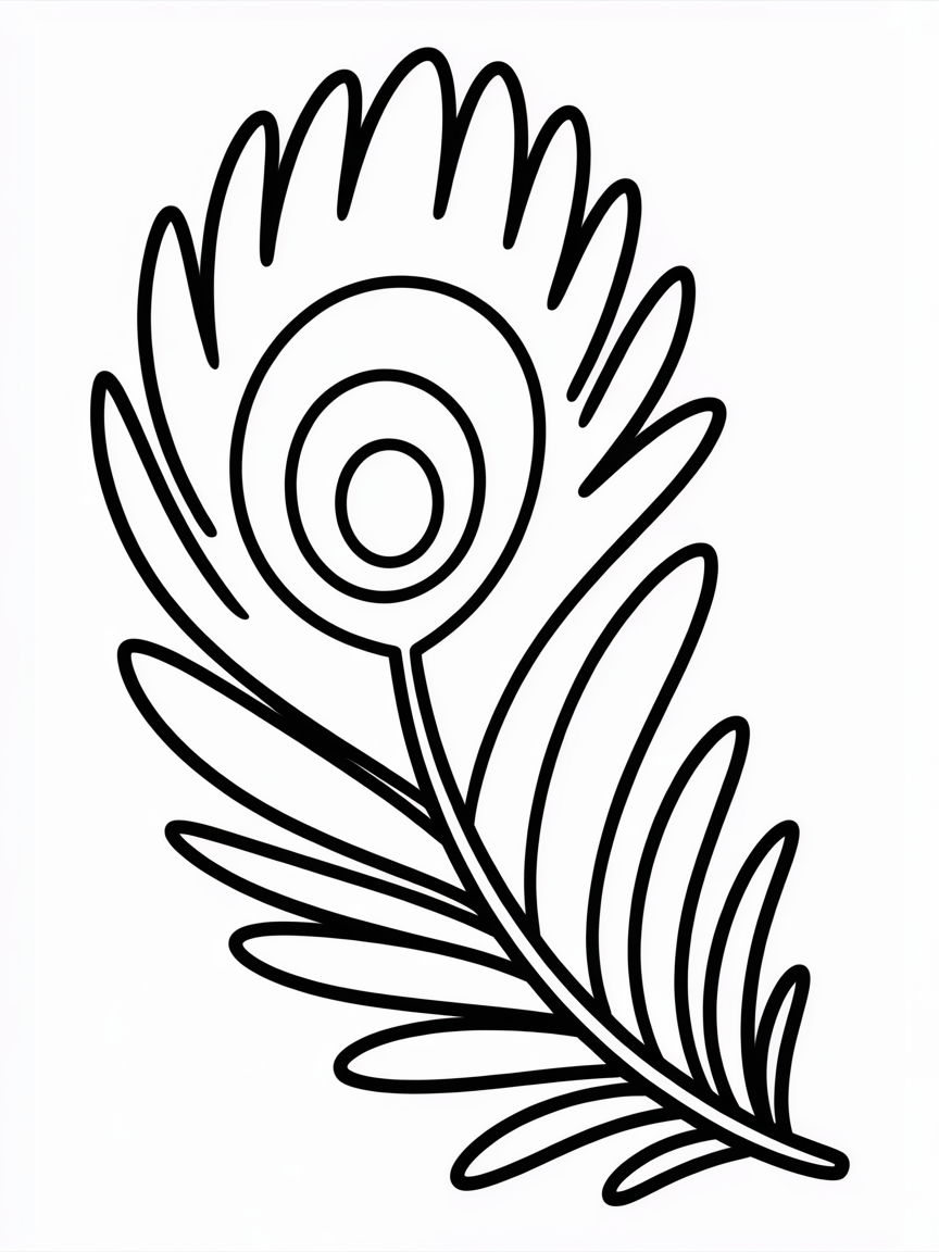 peacock feather to embroider - Free Coloring Page