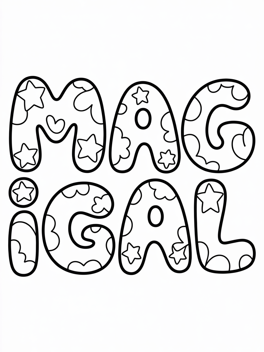 Magical - Free Coloring Page