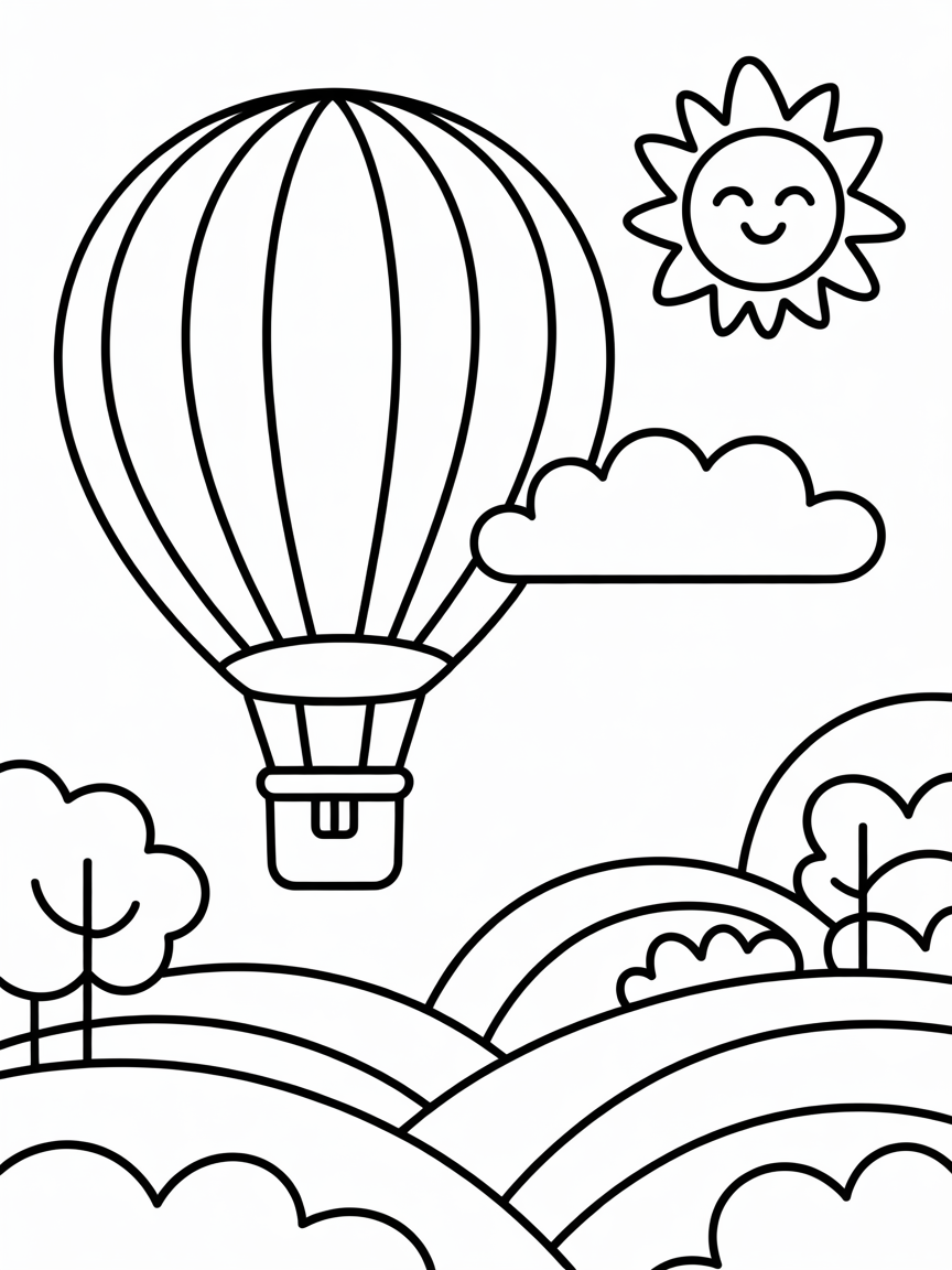 Escape into the horizon - Free Coloring Page