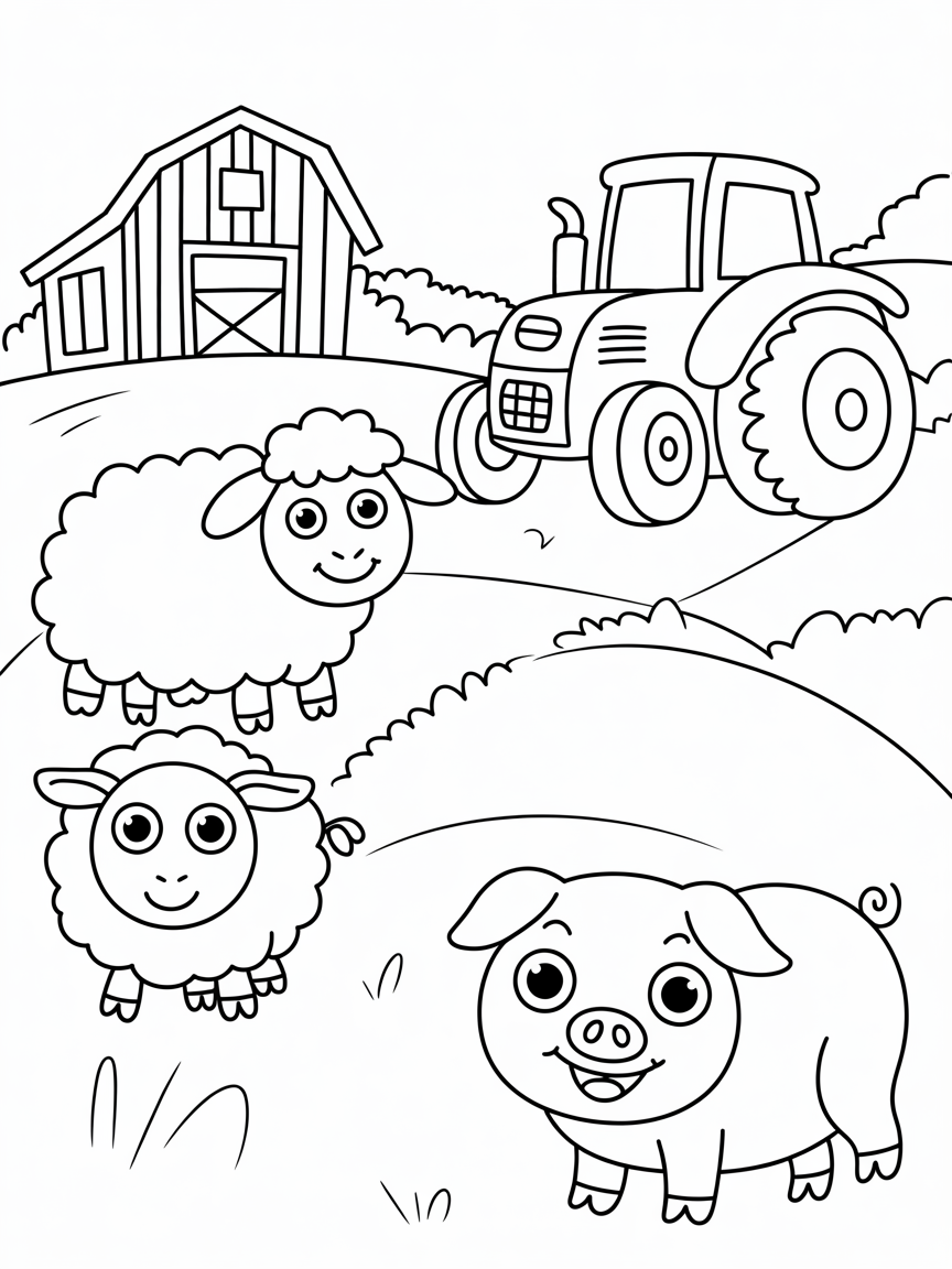 At çiftliği ile ilgili - Free Coloring Page