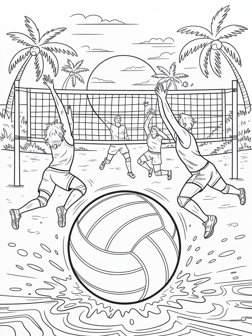 volleyball coloring book - Free Coloring Page