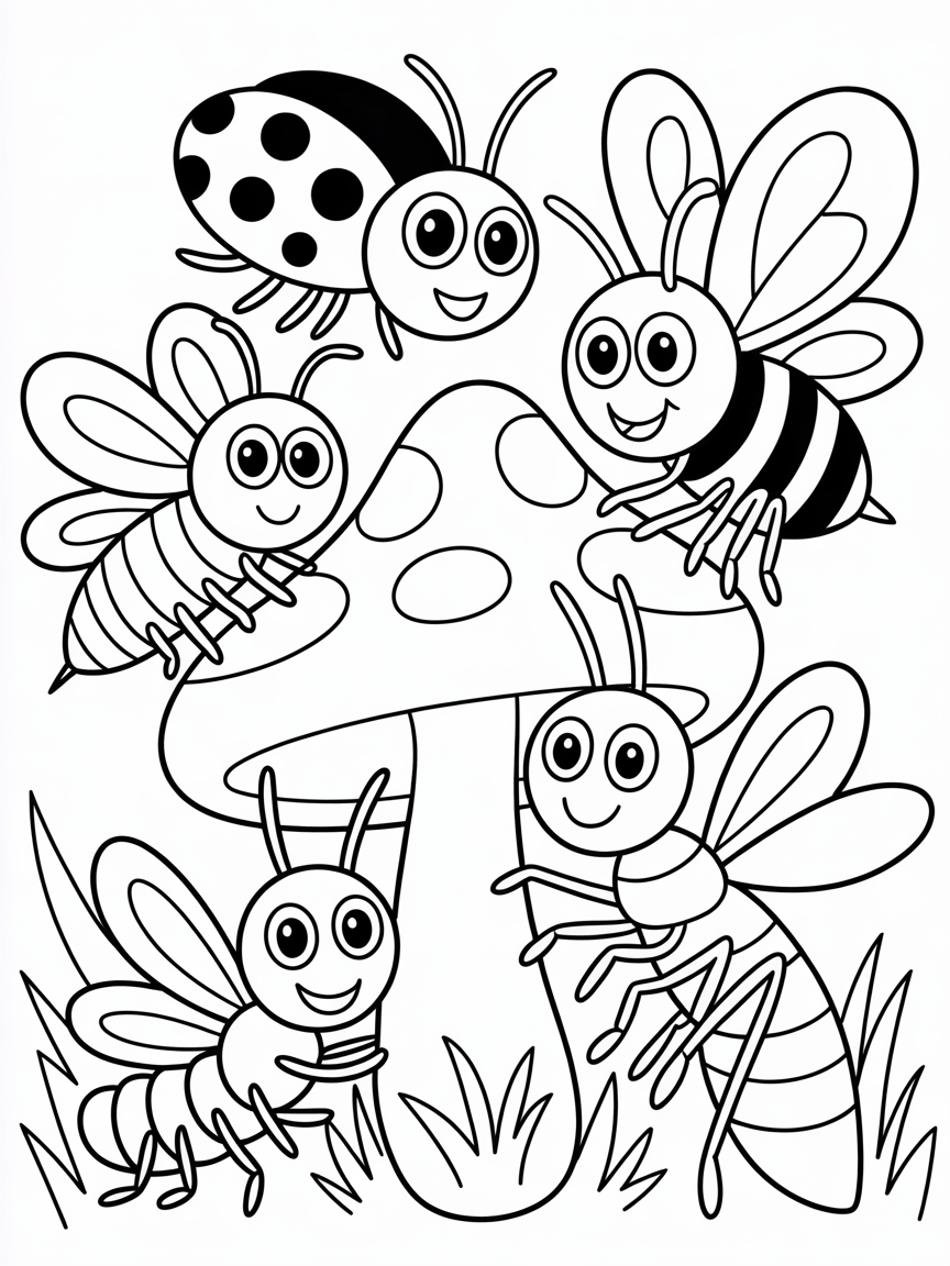 bugs - Free Coloring Page