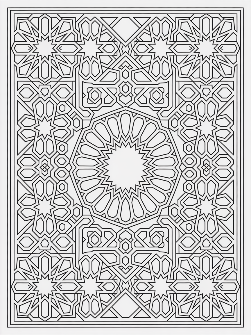 Islamic art - Free Coloring Page