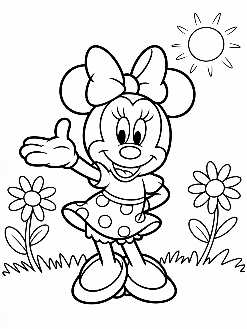 Minnie - Free Coloring Page