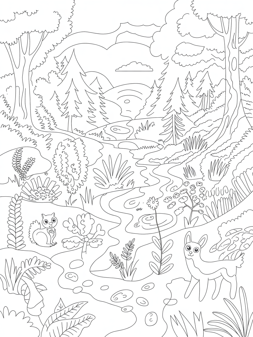 A beutifull Nature book - Free Coloring Page