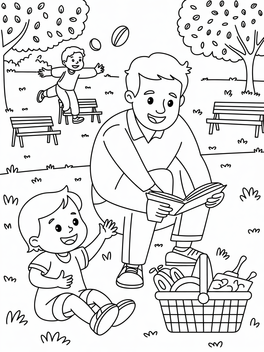Fathersday - Free Coloring Page
