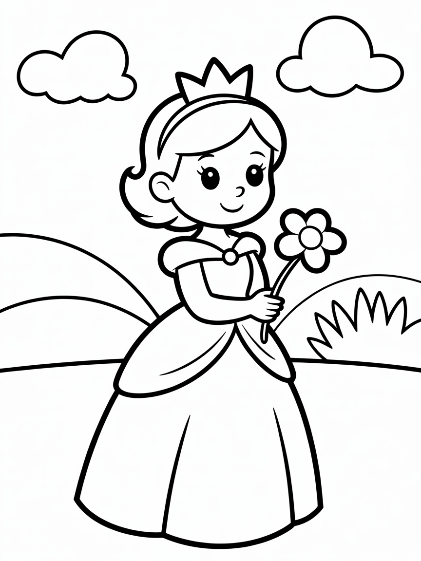 a princess - Free Coloring Page