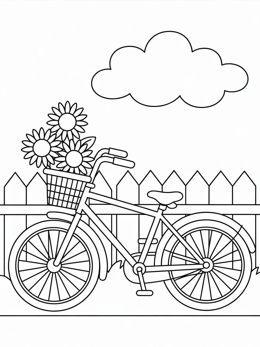 Bicecle - Free Coloring Page
