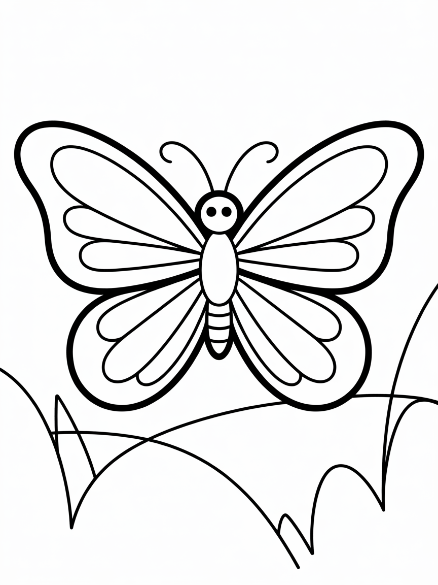 Una mariposa con alas de pájaro y con pico - Free Coloring Page
