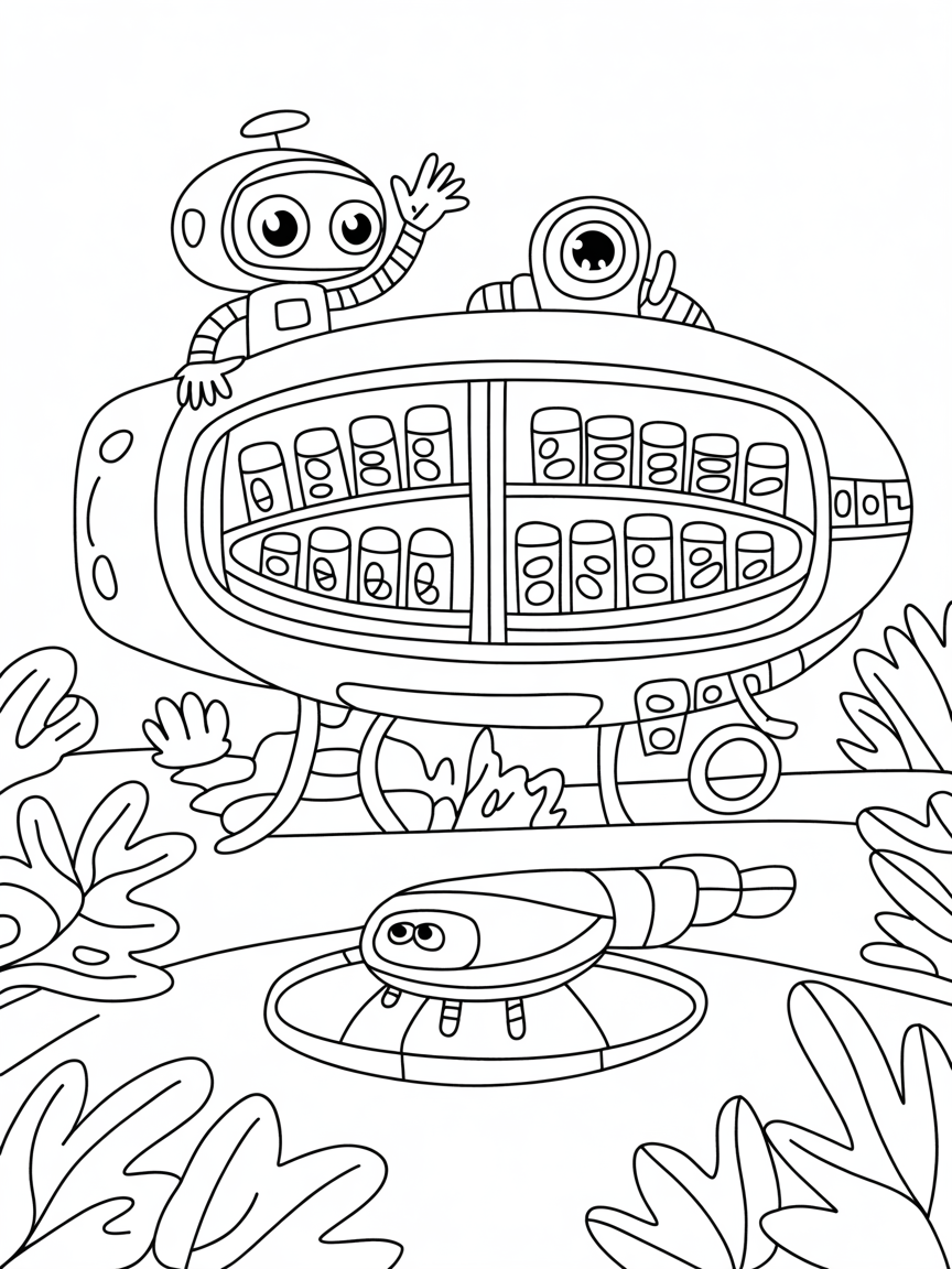 A farmacia of the future - Free Coloring Page