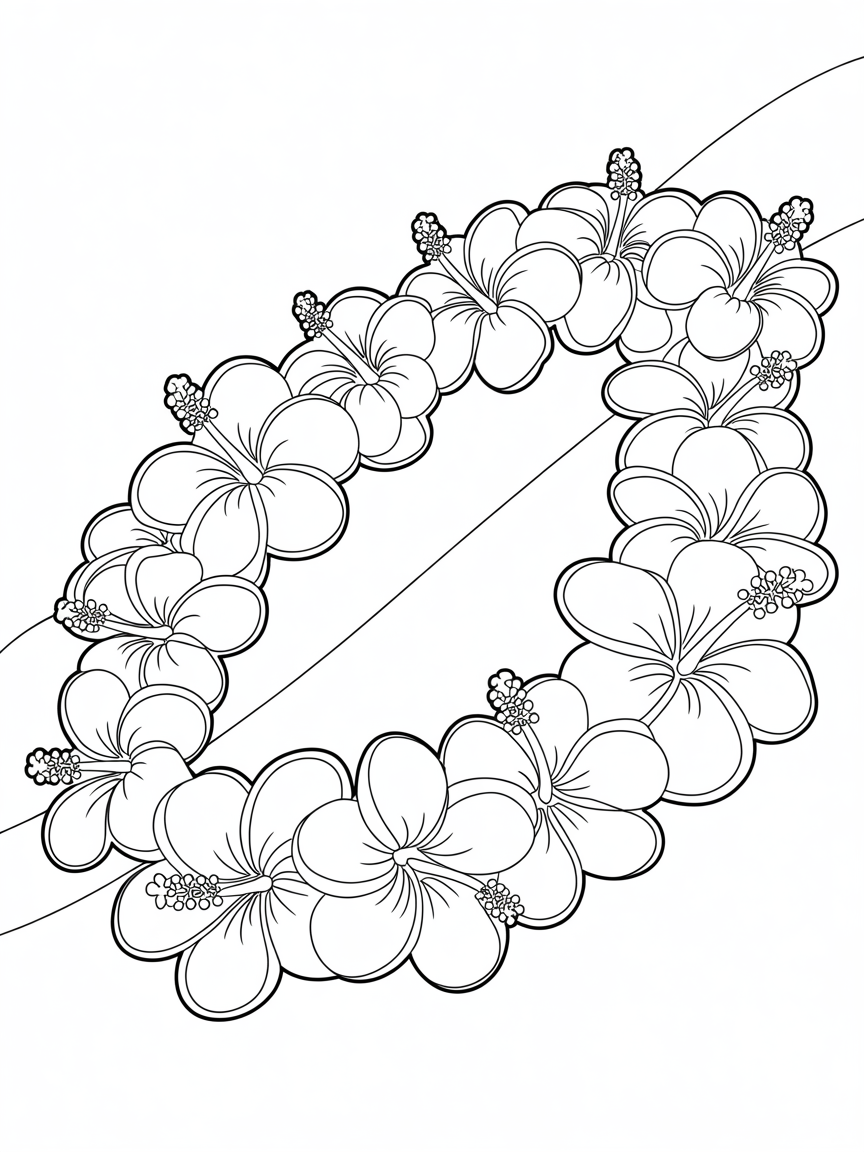 Flor hawaii - Free Coloring Page