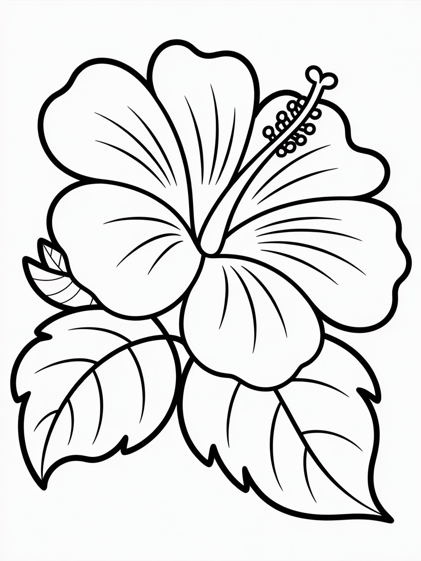 Hawaiano flower - Free Coloring Page