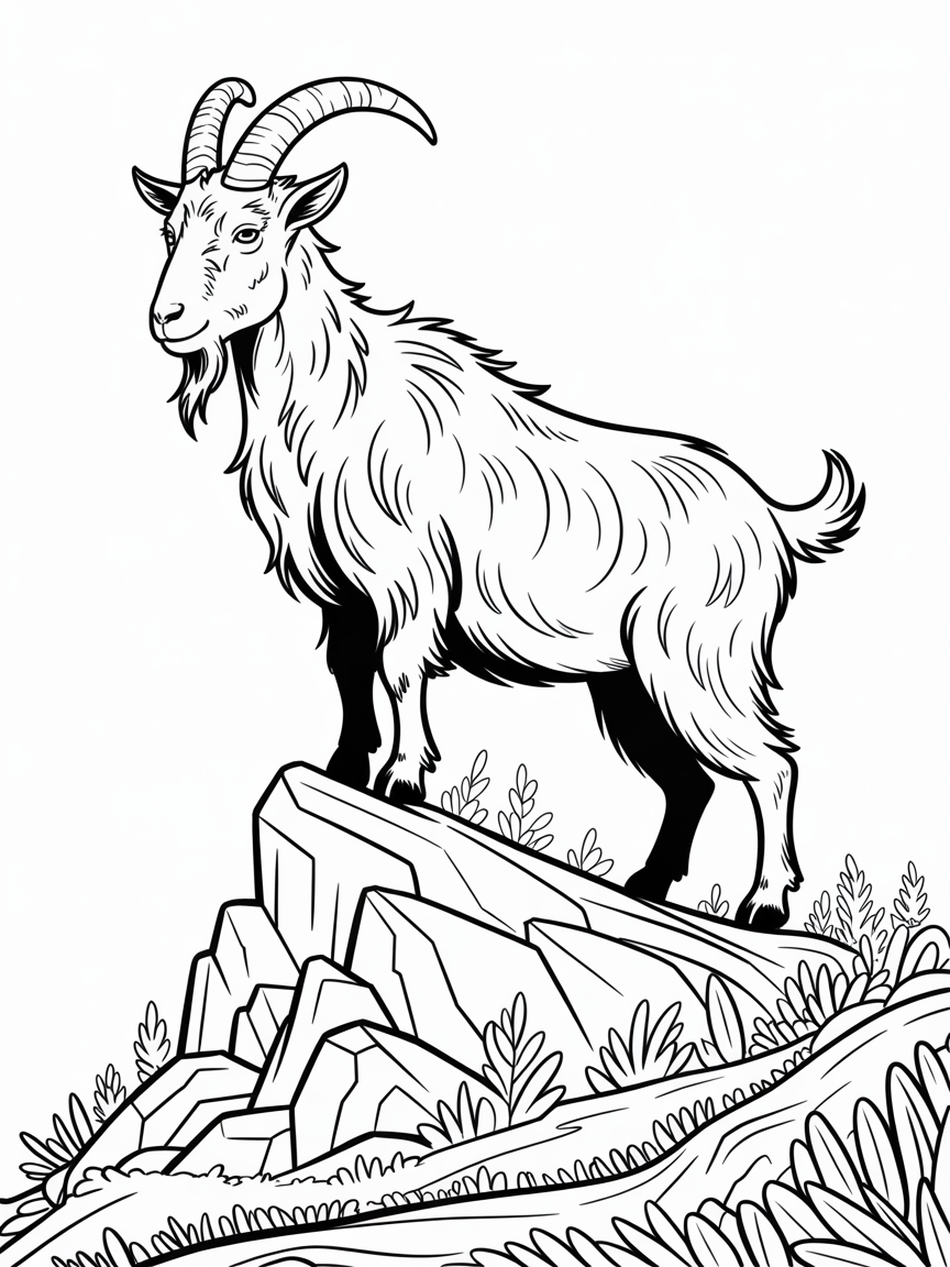 El goat - Free Coloring Page
