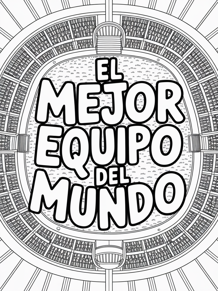 El mejor equipo del mundo Nombre - Free Coloring Page