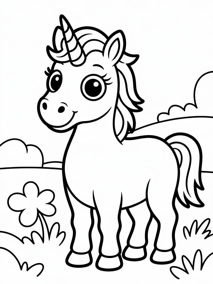 Un unicornio - Free Coloring Page